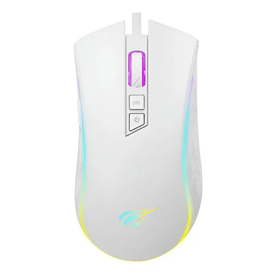 Mouse Usb Gamer Havit Ms1034 Rgb 4800 Dpi Gaming 7 Botones Blanco