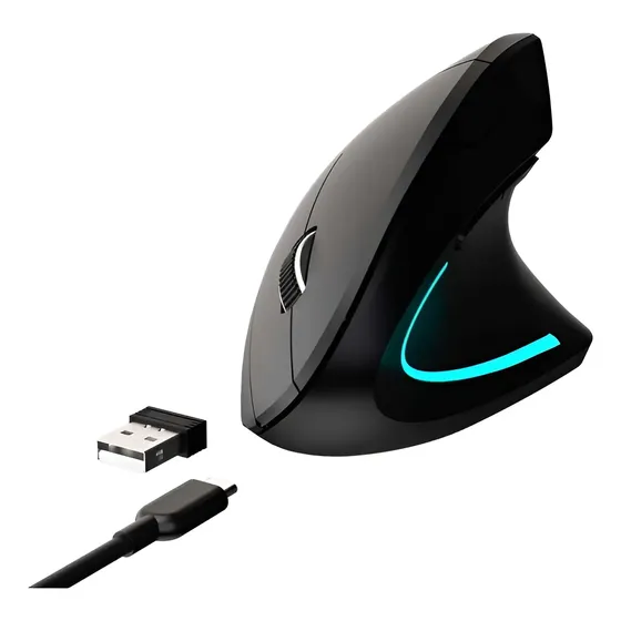 Mouse Vertical Inalámbrico Recargable 1600DPI Ergonómico Netmak NM-ERGO