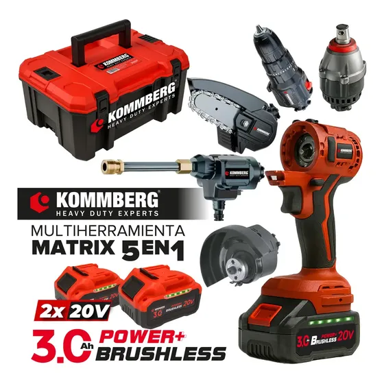 Multiherramienta Inalambrico Matrix 5 En 1 intercambiable Taladro Amoladora Hidro llave de impacto
