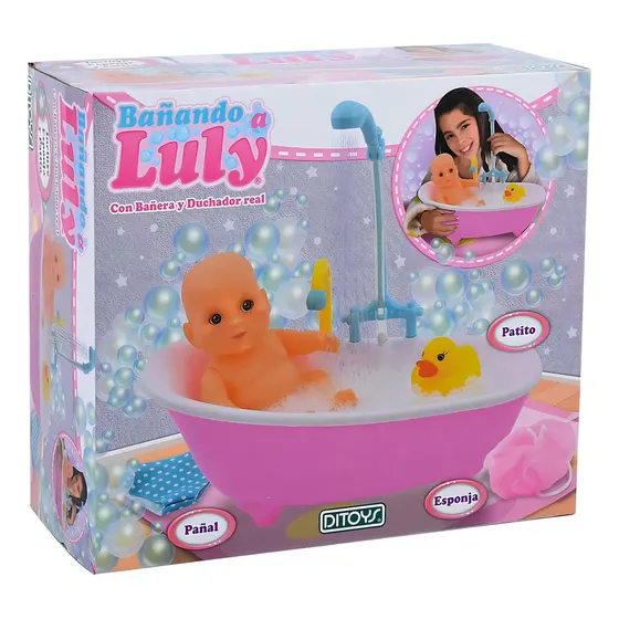 Muñeca Articulada Luly con Bañera y Accesorios Ditoys 155 Para Niños