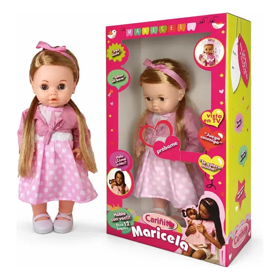 Muñeca Maricela Que Habla Cariñito 45 Cm Con Pelo Real Aleatorio