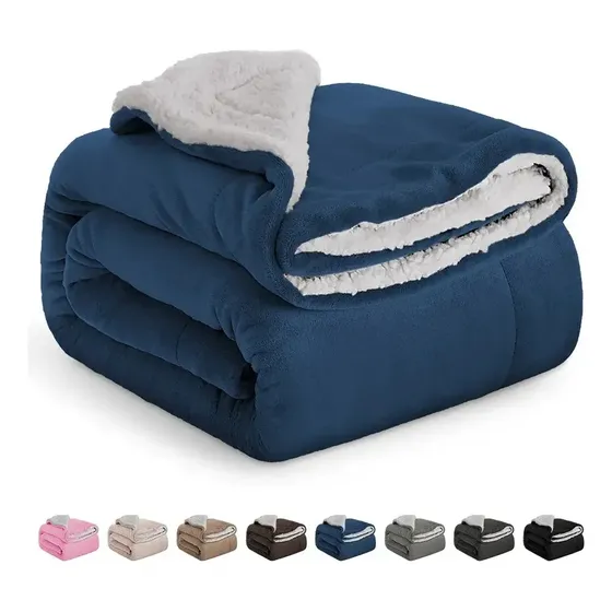Ny Cobija Polar Matrimonial Frazada Suave Con Sherpa