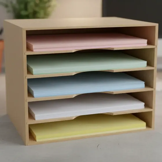 Organizador De Escritorio Para Hojas A4 5 Compartimientos