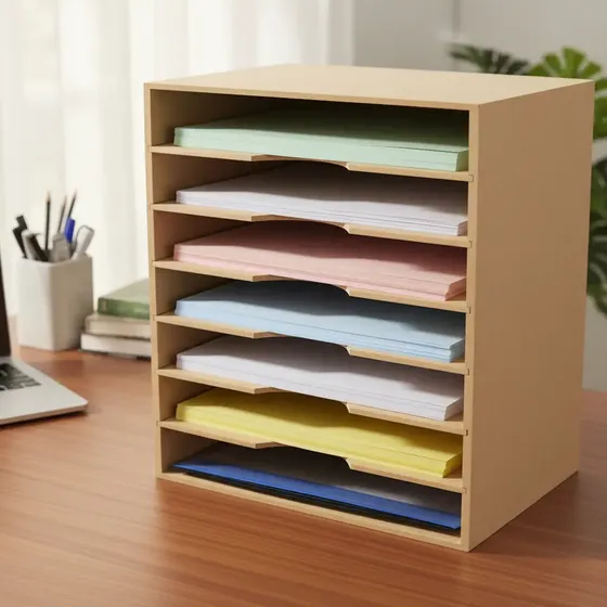 Organizador De Escritorio Para Hojas A4 7 Compartimientos