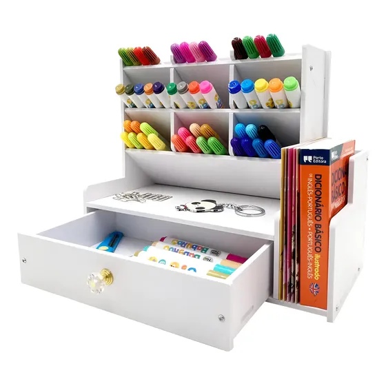 Organizador Escritorio Moderno Waggs Multiuso Cajón Estante