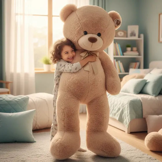 Oso De Peluche Super Gigante 1.40m Con Huellitas Extrasuave