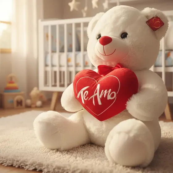 Oso Peluche Gigante Con Corazon Y Huellitas