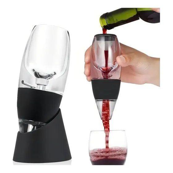 Oxigenador Decantador De Vino Aireador Base Filtro Portatil