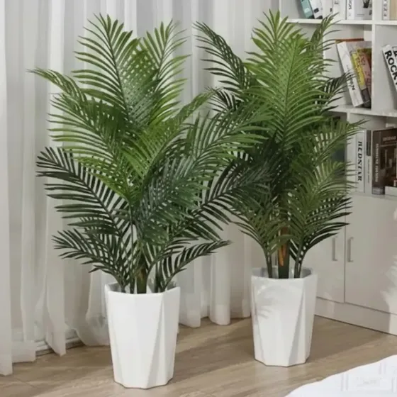 Pack 2u Planta Artificial Decoración Palmera Areca 110cm