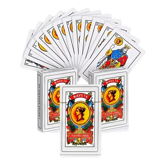 Pack X12 Mazo De Cartas Españolas Plastificadas 50 Naipes