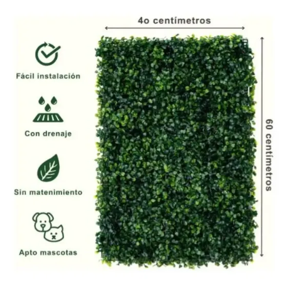 Pack X20 Jardin Vertical Artificial Muro Plantas Enredadera Verde