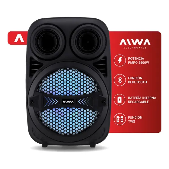 Parlante Bluetooth Portátil Party Aiwa 2500w Color Negro