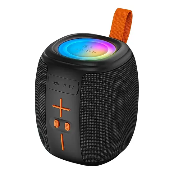 Parlante Inalámbrico 10w Koryn Bluetooth 1200mah Luces Negro