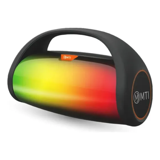 Parlante Inalámbrico Recargable Bluetooth Luces Mti 3634 Bt Color Negro
