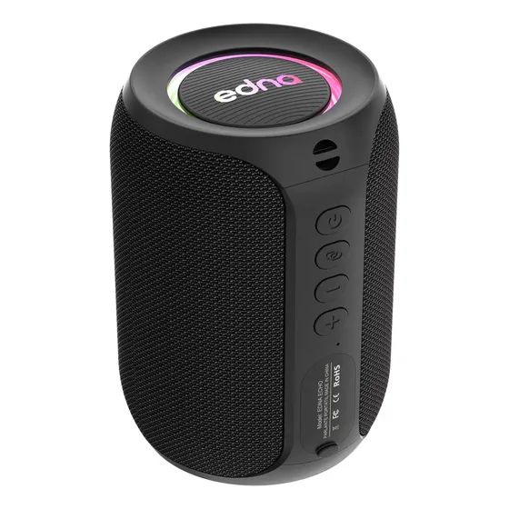 Parlante Portátil Bluetooth y Auxiliar Edna Echo | 10W Potencia Waterproof IPX4 | Con TWS y Autonomía batería 8 horas | Luces LED configurab