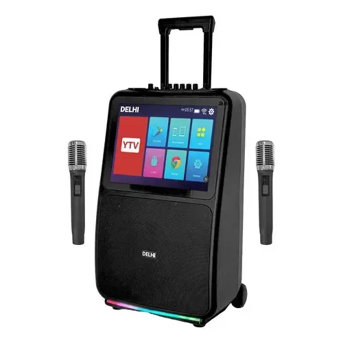 Parlante Portátil Con Pantalla Táctil Delhi DL-1428 Bluetooth Wifi Negro