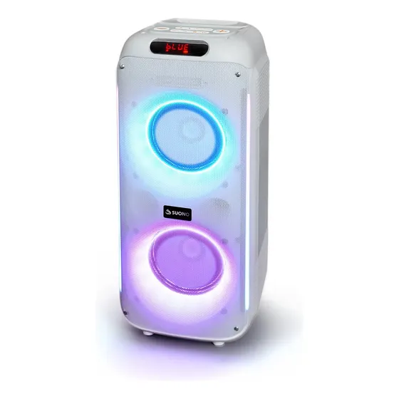 Parlante Suono 2 Woofers 6.5'' Luces Led Tws Rgb Bt Blanco