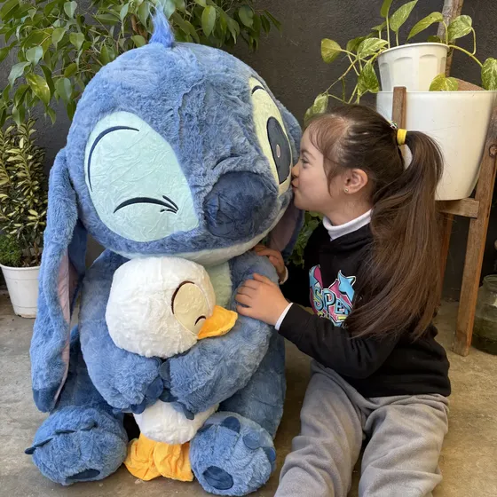 Peluche Stitch Con Patito  75/80cm Gigante Fotos Relaes