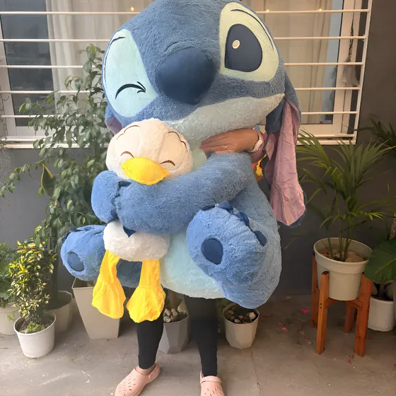 Peluche Stitch Con Patito Gigante 1 Metro Con Video!! Real