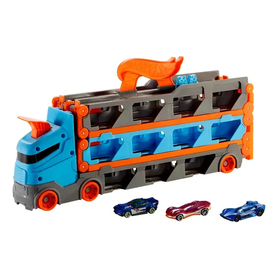 Pista de tranvía Mattel GVG37 Guincho Hot Wheels con 3 cochecitos