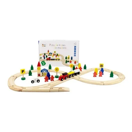 Pista de Trenes de Madera 48 Cubeta Toys Trencity Hape