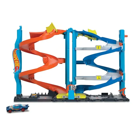 Pista Torre De Carreras Transformable Hot Wheels City Htk16 Azul Claro