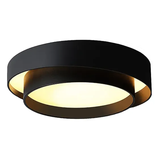 Plafon Led Sal Negro Aplique 40cm 26w Cct Luz Desing
