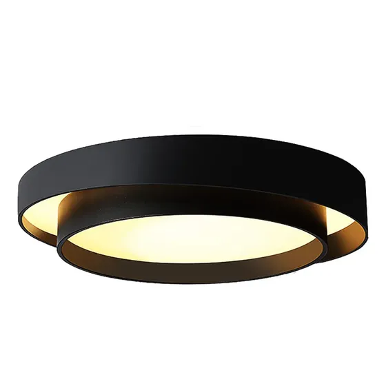 Plafon Led Sal Negro Aplique 50cm 48w Cct Luz Desing