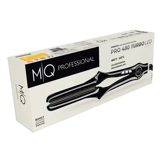 Planchita De Pelo Alisado Mq Professional Mq 480 Turbo Negro