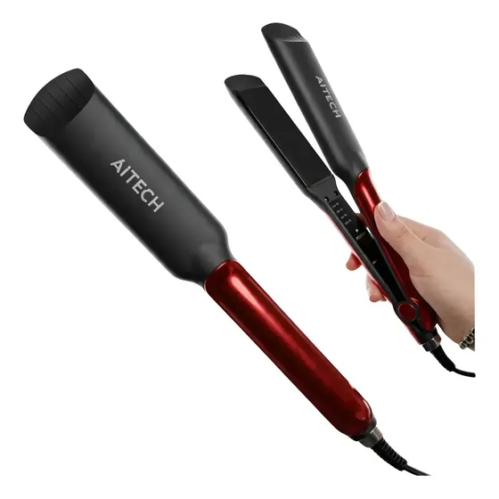 Planchita Pelo Aitech Profesional Roja 220V Cable Giratorio 360 Placas Cerámica Anti Frizz Alisadora 160 A 220°C Calentamiento Rápido Temper