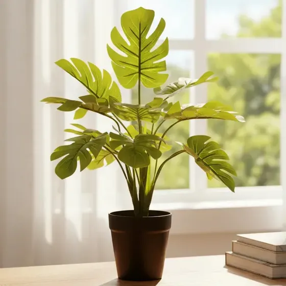 Planta Artificial Con Maceta Hojas Calidad Premium - Sheshu Color VerdeMod2