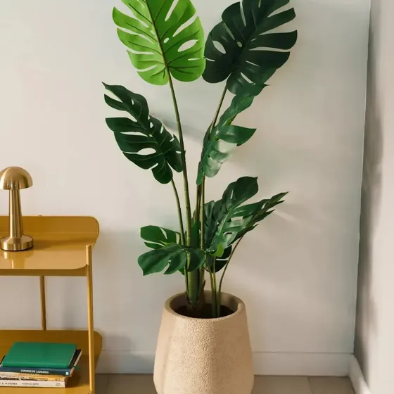 Planta Artificial Monstera + Maceta Mate 30 Beige Maceta Mate30