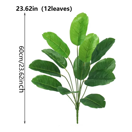 Planta Hojas De Banana Artificial 60 Cm 12 Hojas