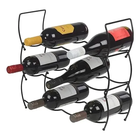 Porta Botellas Trendal de Metal Apilable para 12 Vinos Negro