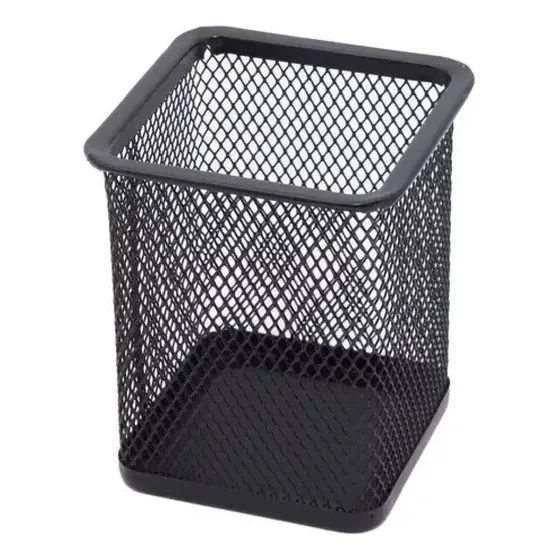 Porta Lapiz Organizador Stendy Malla Metalica De Escritorio Color Negro 1 Compartimiento