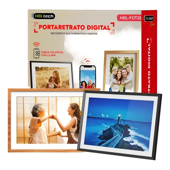 Portaretrato Digital 10.1 64gb Wi-fi Tactil Cuadro Madera