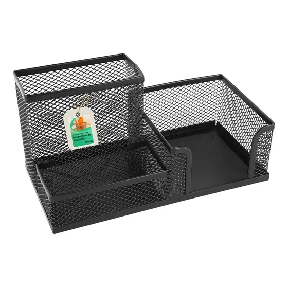 Portataco Portaclip Stendy Portalapiz Metal Organizador Escritorio Negro