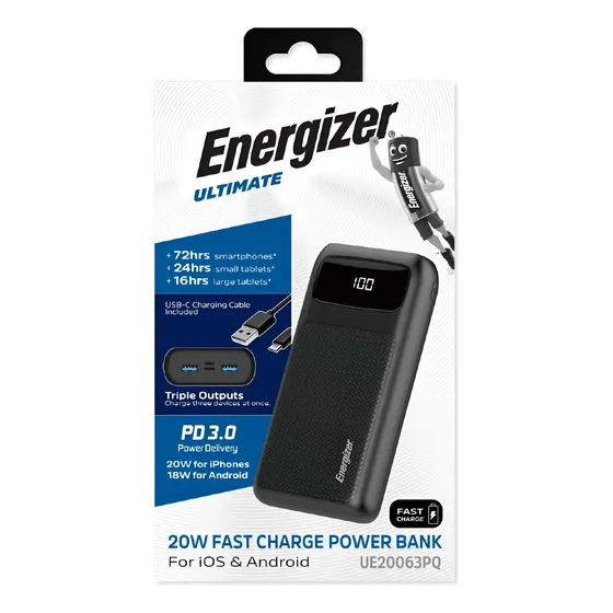 Power Bank Energizer Cargador Portatil Ultimate 20000mah Lcd
