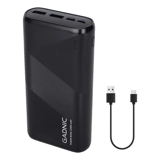 Power Bank Gadnic 22000 mAh Carga Rapida Bi Direccional Indicador Bateria 450 g