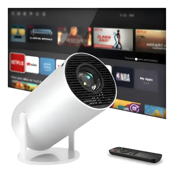 Proyector Portatil 4k Wifi Bluetooth Android H/130 Pulgadas Blanco