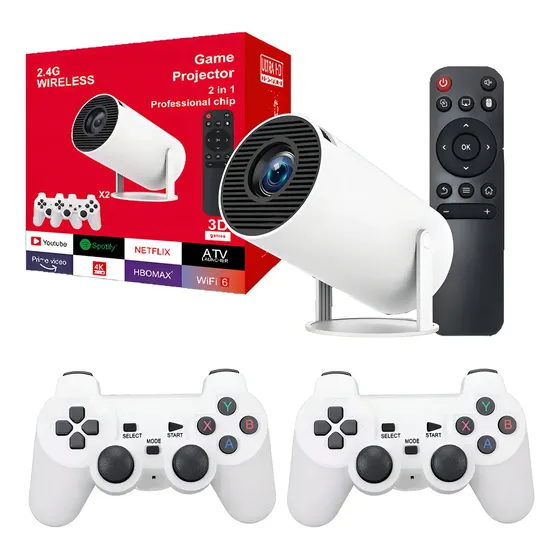 Proyector Portátil Retro Juegos 2 Joysticks Android HD LED Bluetooth