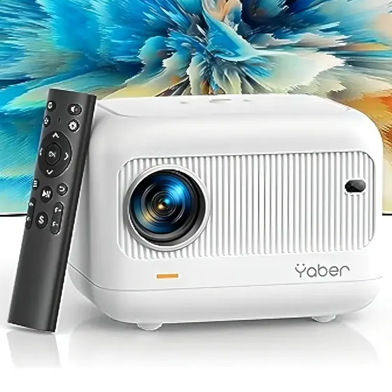 Proyector Yaber E1 White para Casa y Exteriores, Full HD 1080P con Enfoque Automático