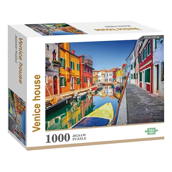 Puzzle 1000 Piezas Hao Xiang Venice House Cartón Paisaje Venecia