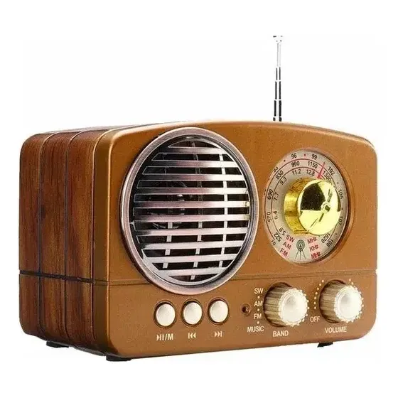 Radio Am/fm Bluetooth Usb Sd Retro Vintage Diseño M-161bt Color Marrón