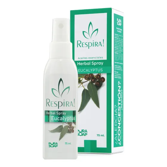 Respira Aceite Esencial de Eucalyptus en Herbal Spray Pura Soap