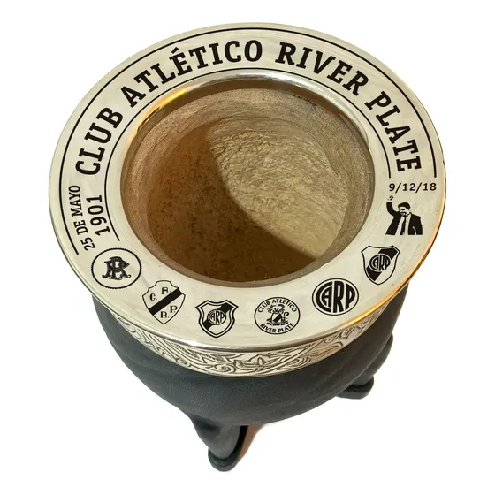 River Plate Mate Imperial Modelo Escudos + Bombilla