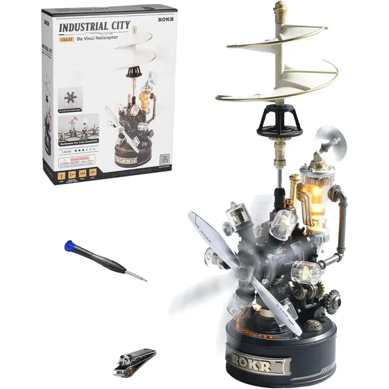 Robotime Puzzle 3d Helicóptero Leonardo Da Vinci Rokr Cgl01