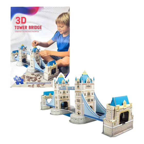 Rompecabezas 3d Puente De La Torre Kids Club 41pz Para Armar