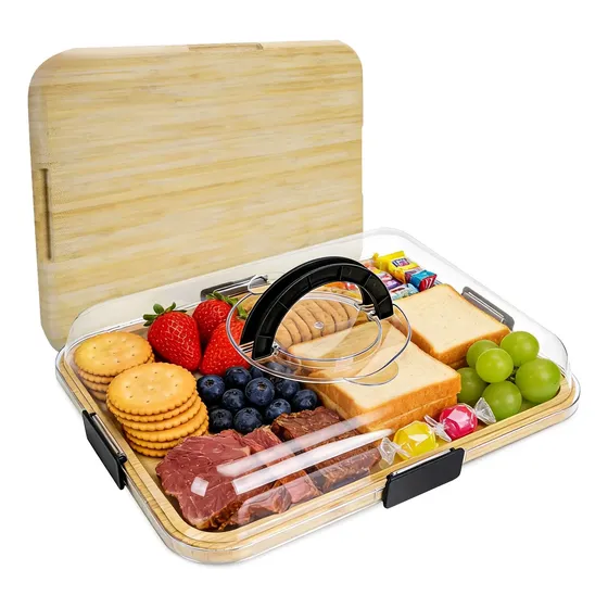 Ruiyue Tabla De Quesos Con Tapa Transparente Antipolvo, Y