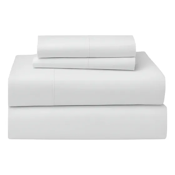 Sábanas 2 Plazas Y Media Textura Ultra Suave Juego 4 Piezas Color Blanco Diseño de la tela Liso